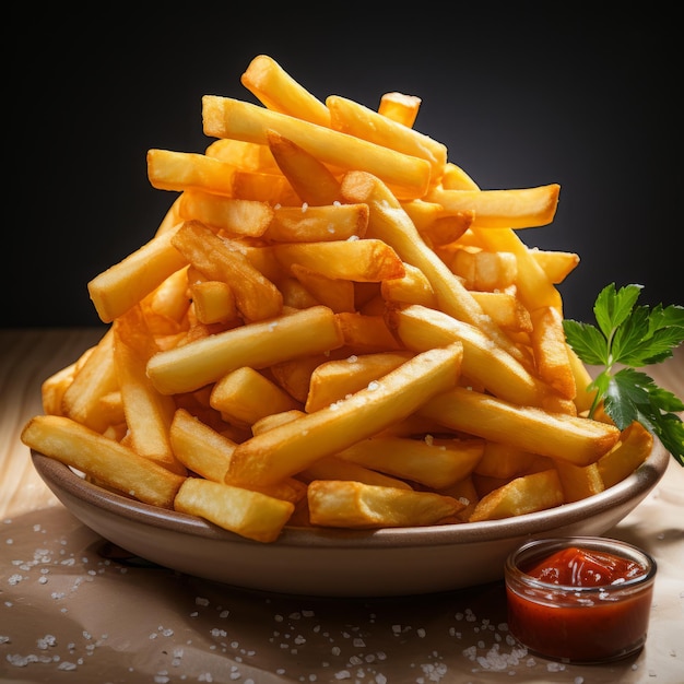 Realistic and detailed photo of finch fries