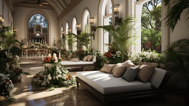 Realistic Details Thai Funeral Home in High Definition