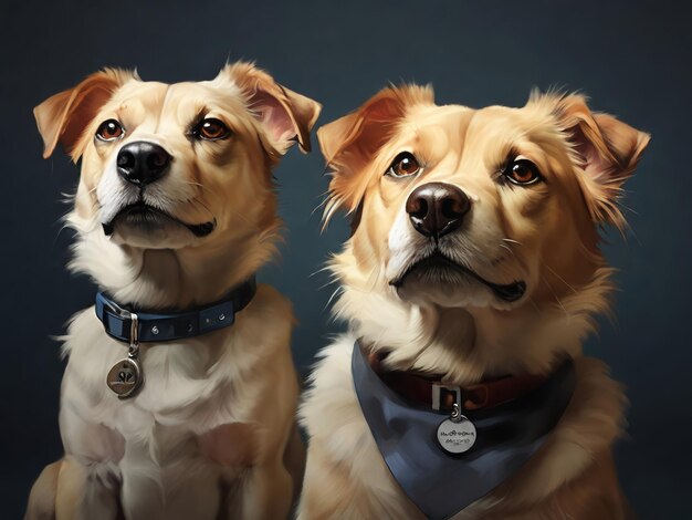 Photo realistic dog portraits capturing the diverse breeds