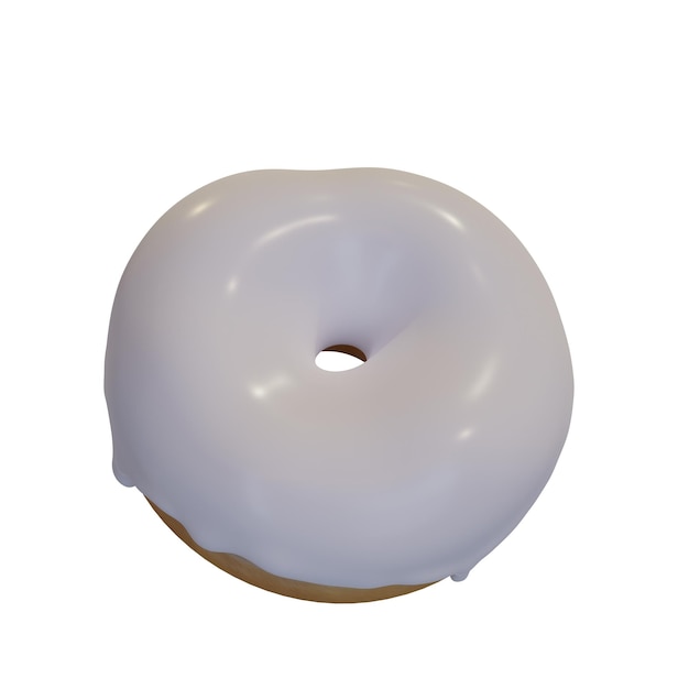 Realistic donut with colored icing