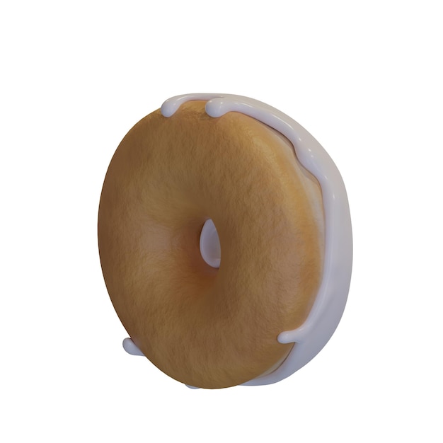 Realistic donut with colored icing