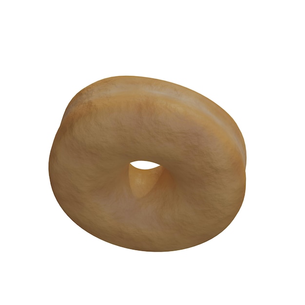 Realistic donut without icing Donut isolated Realistic illustration