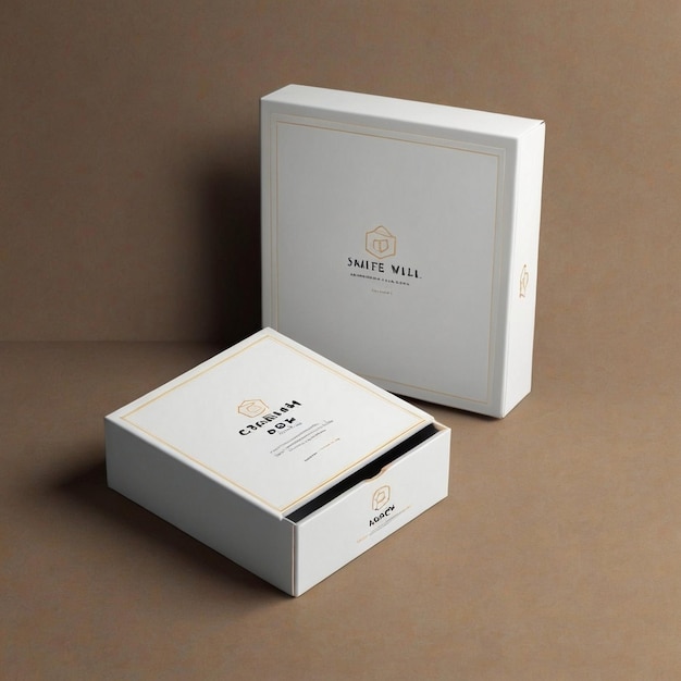 Photo realistic drawer box mockup minimalist packaging design