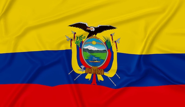 Realistic ecuador flag