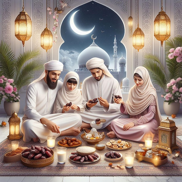 Realistic eid alfitr illustration