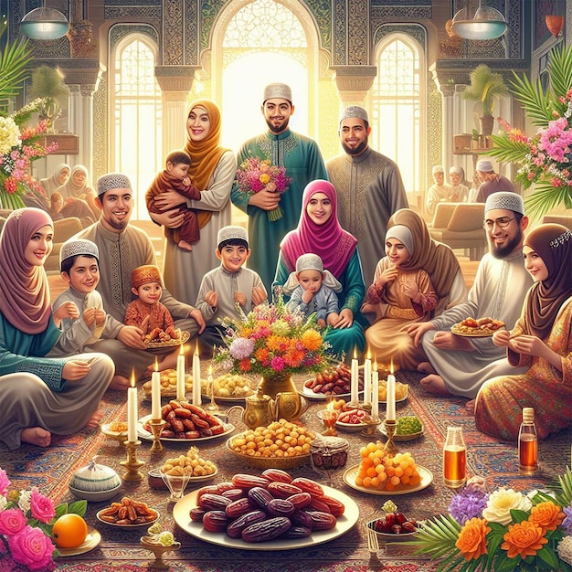 Realistic eid alfitr illustration