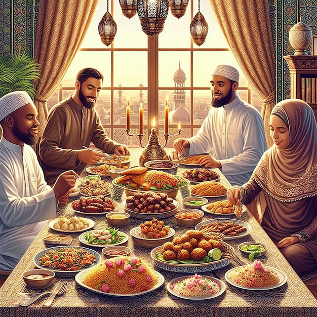 Realistic eid alfitr illustration