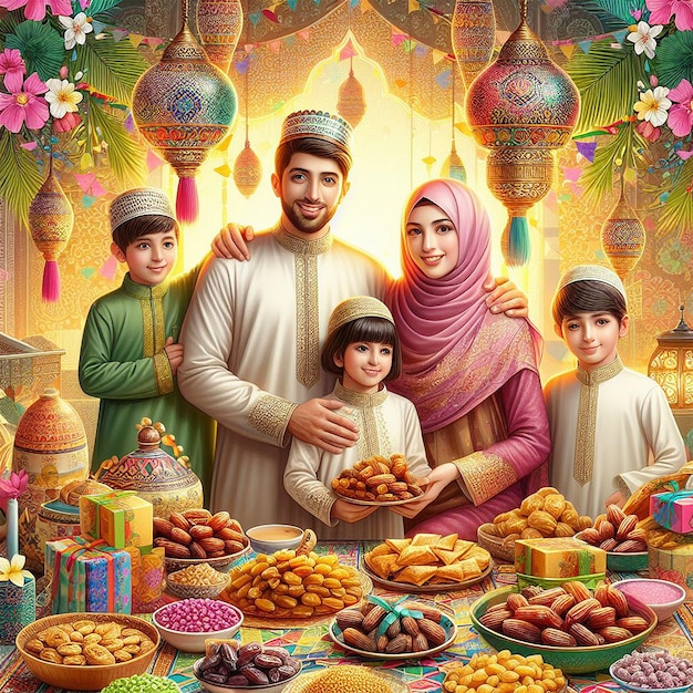 Realistic eid alfitr illustration