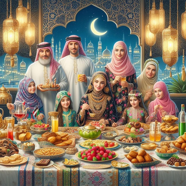 Realistic eid alfitr illustration