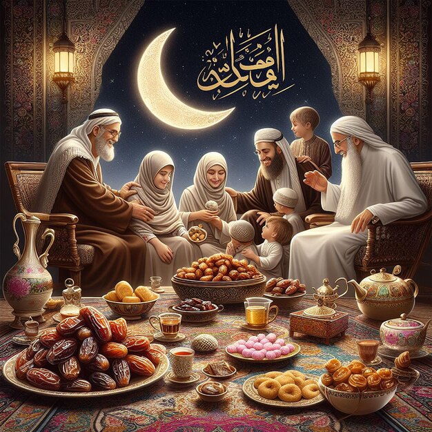 Realistic eid alfitr illustration