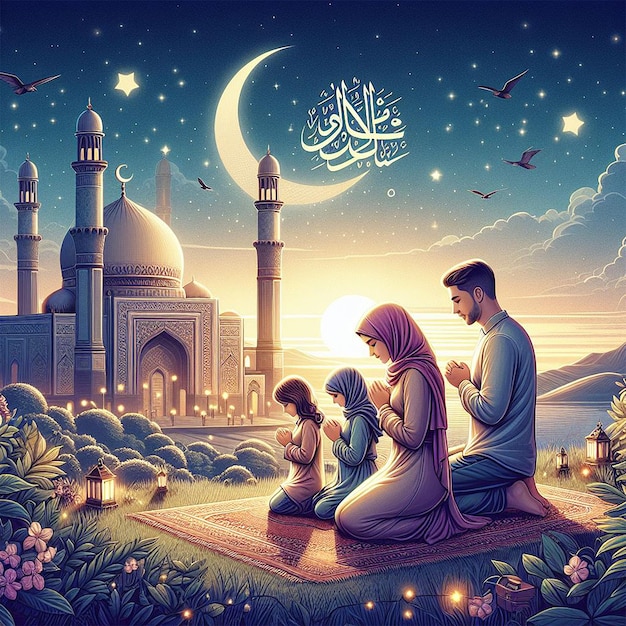 Realistic eid alfitr illustration