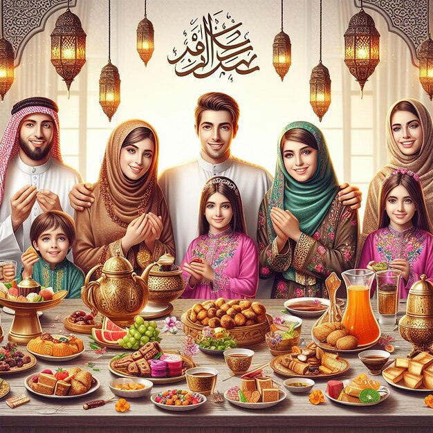 Realistic eid alfitr illustration