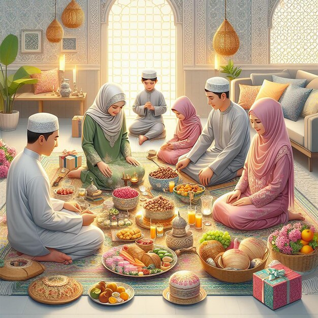 Realistic eid alfitr illustration