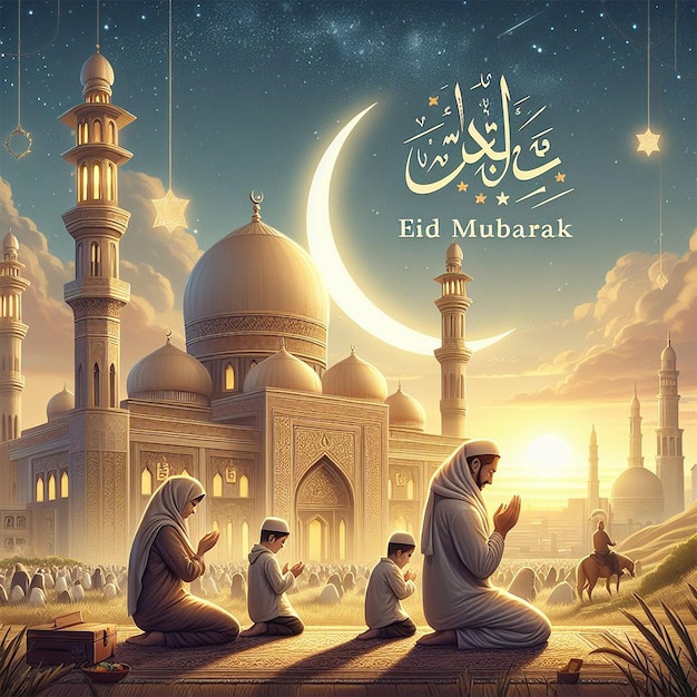 Realistic eid alfitr illustration