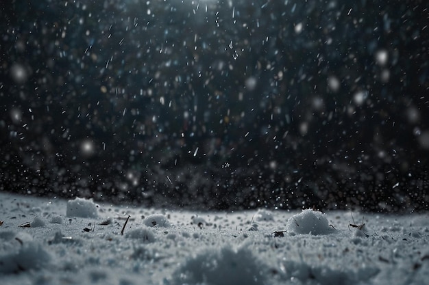 Realistic falling snow with white snowflakes