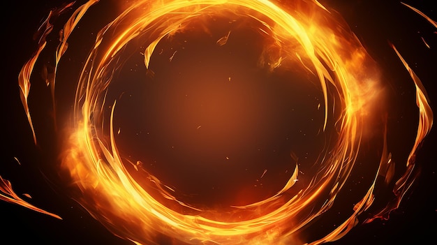 Realistic Fire Burning Rings as a Mesmerizing Background