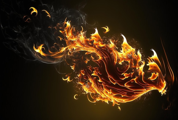 Realistic flaming flame picture and abstract fire desktop background