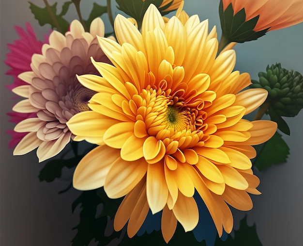 Realistic flowers illustration wallpaper design