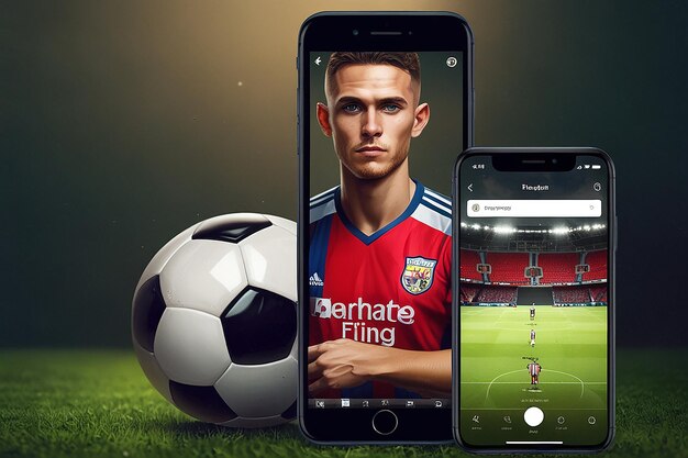 Photo realistic football instagram template design