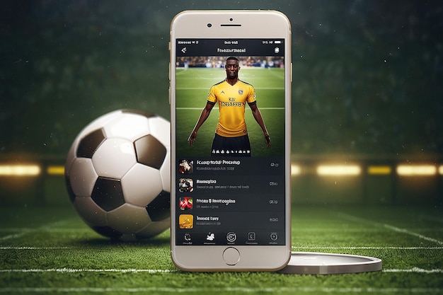 Photo realistic football instagram template design