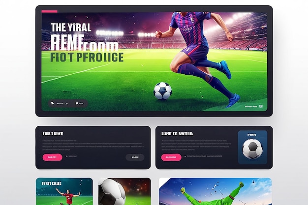 Photo realistic football landing page template design