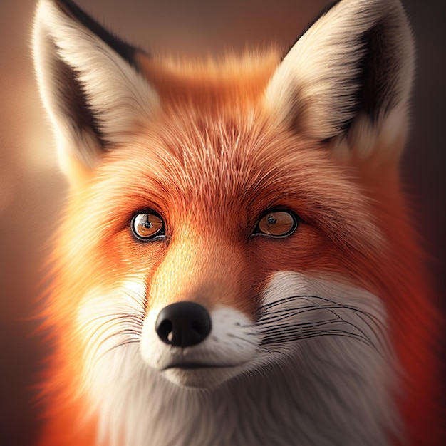 Realistic fox portrait Generative AI