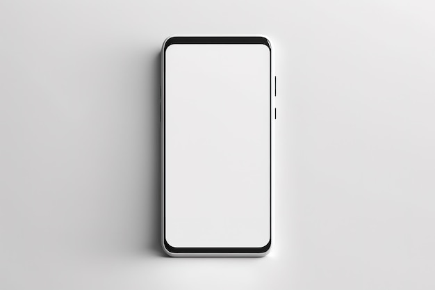 Realistic front view smartphone mockup mobile phone with blank white display