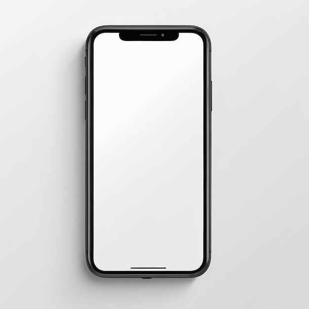 Photo realistic front view smartphone mockup with black frame