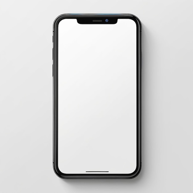 Photo realistic front view smartphone mockup with black frame