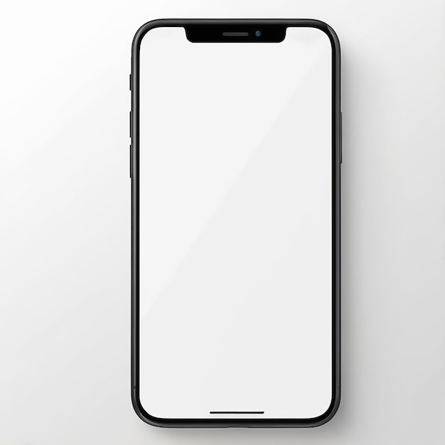 Photo realistic front view smartphone mockup with black frame