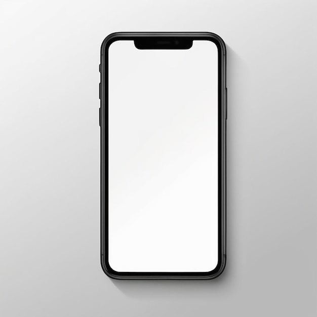 Realistic Front View Smartphone Mockup with Black Frame