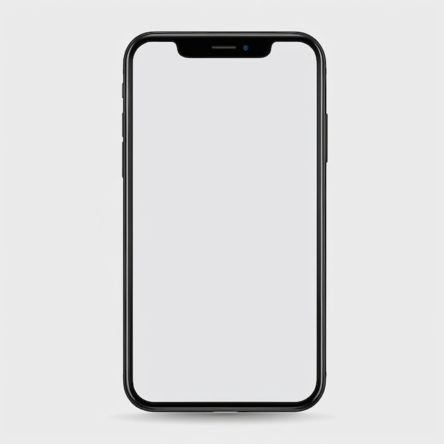 Photo realistic front view smartphone mockup with black frame