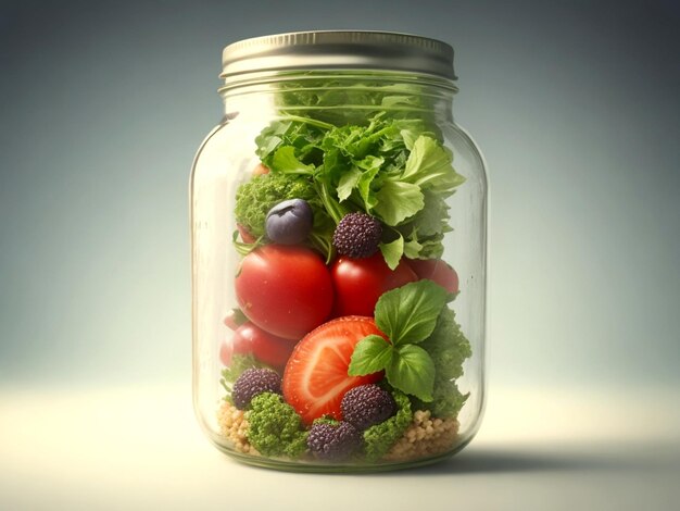 Realistic in glass jar on a white background Isolated Dried Foods