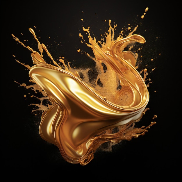 realistic gold color splash