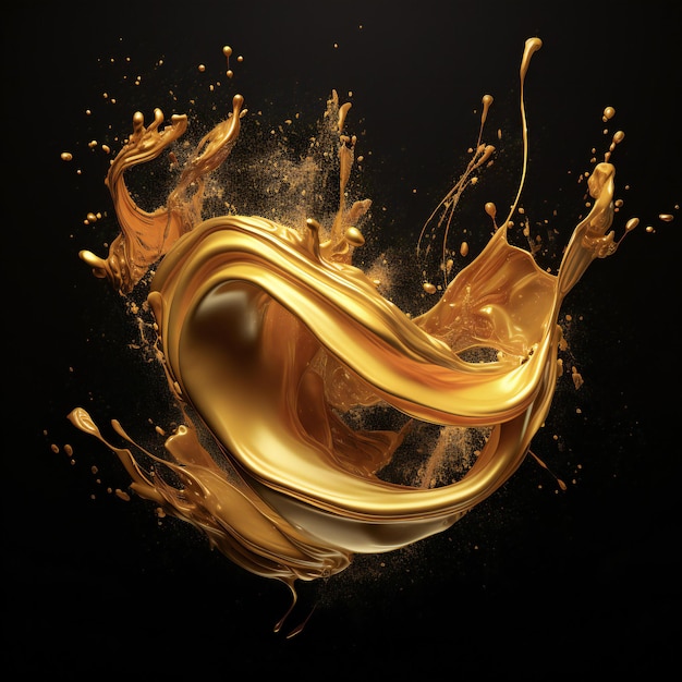 realistic gold color splash