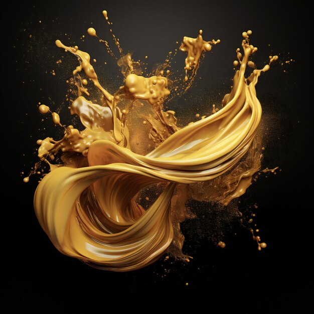 realistic gold color splash