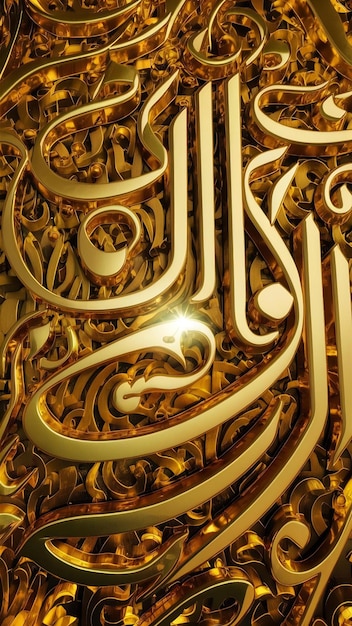 Realistic golden arabic pattern