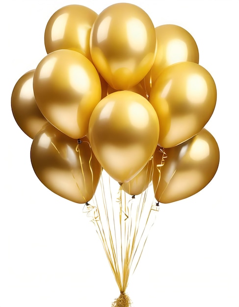 Realistic golden balloons