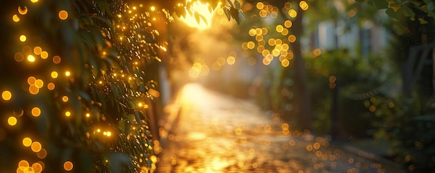 Realistic Golden hour Depth of field bokeh effect