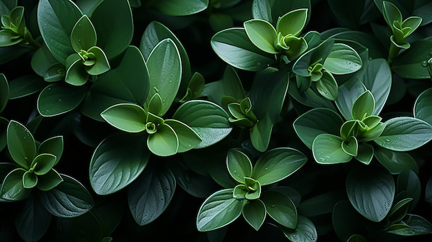 Realistic Green Plant Leaves Background