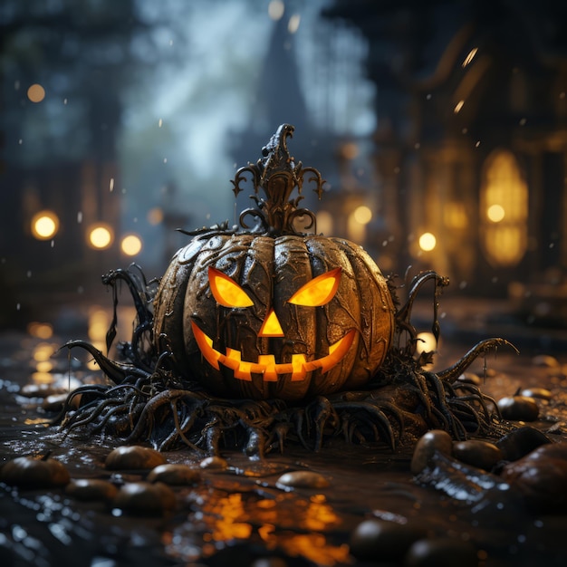 Realistic Halloween art design