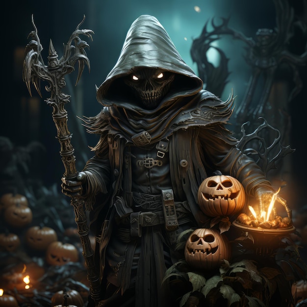 Realistic Halloween art design