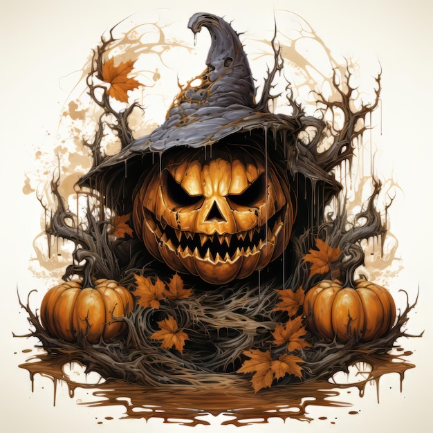 Realistic Halloween art design