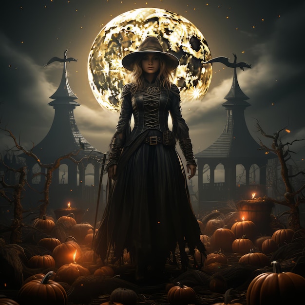 Realistic Halloween art design