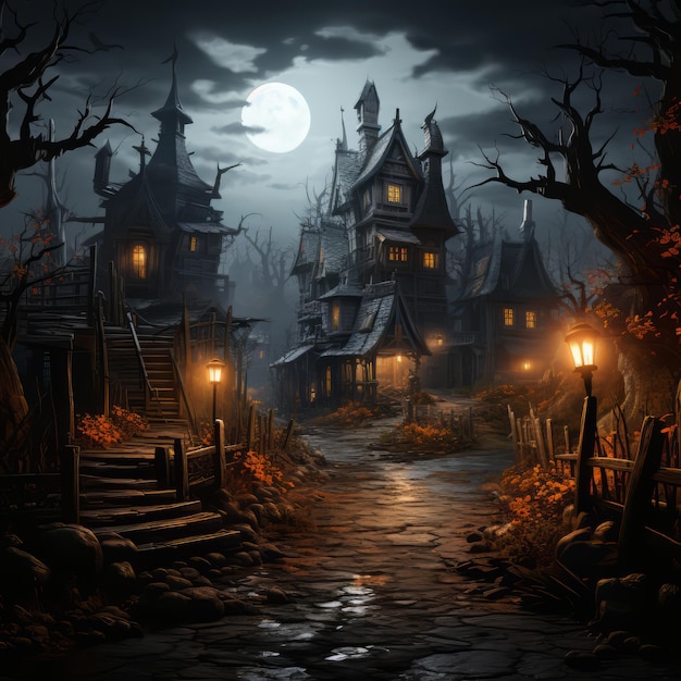 Realistic Halloween art design