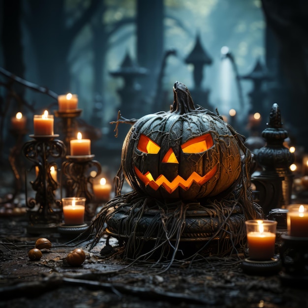 Realistic Halloween art design