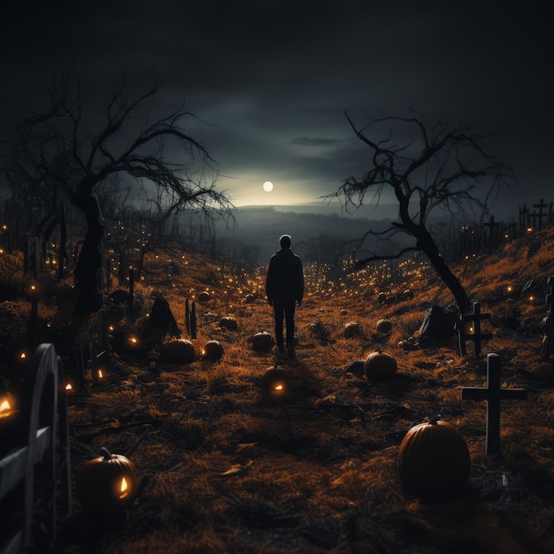 Realistic Halloween art design