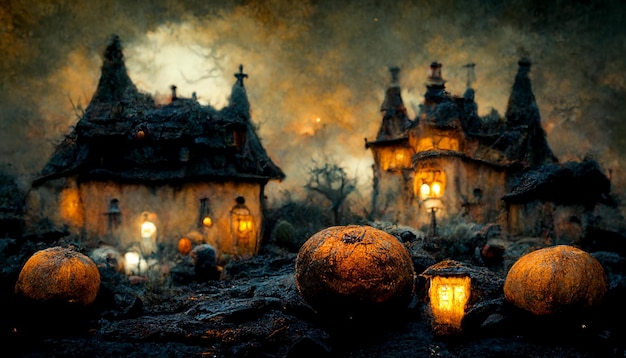 Realistic halloween festival illustrat.Halloween night pictures for wall paper or computer screen.