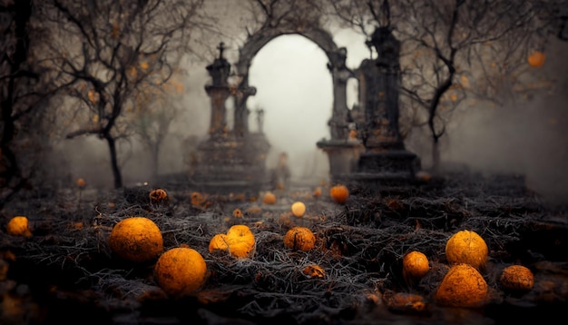 Realistic halloween festival illustration.Halloween night pictures for wall paper.3D illustration.