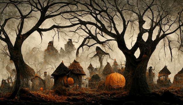 Realistic halloween festival illustration.Halloween night pictures for wallpaper